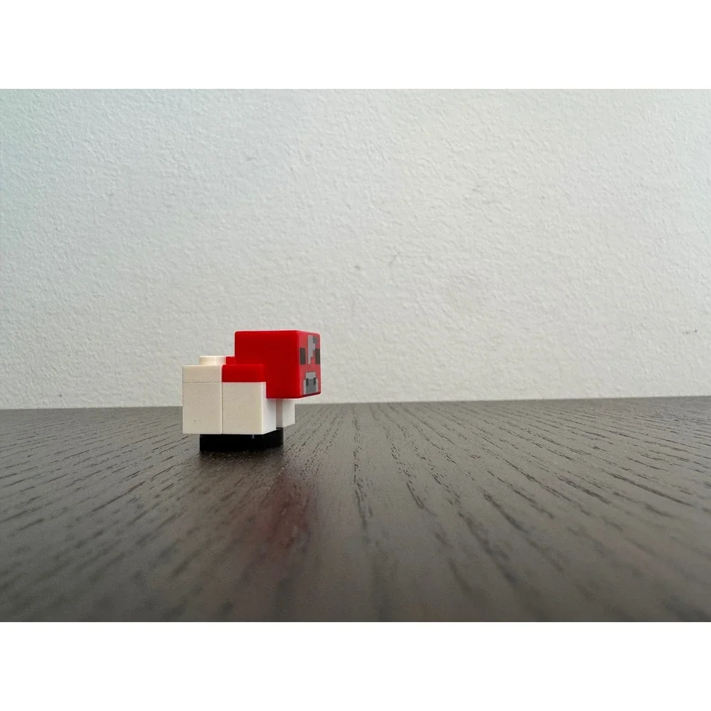 LEGO Minecraft‎ Mooshroom Baby Cow Figure Small Red White Pixelated Animal - Picture 3 of 5